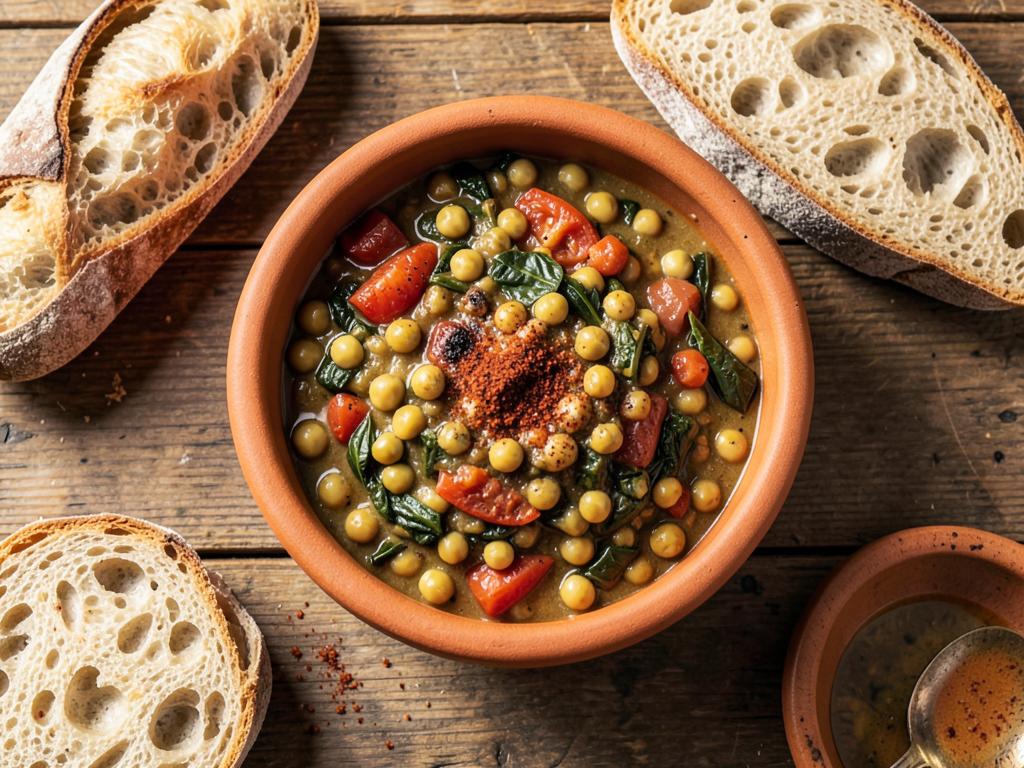 Spanish chickpea and spinach stew with smoked paprika